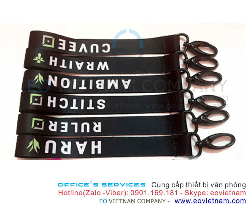 Móc khóa dây vải cao cấp 2cm in nội dung theo yêu cầu - Móc khóa thương  hiệu - EO Việt Nam - Chuyên văn phòng phẩm